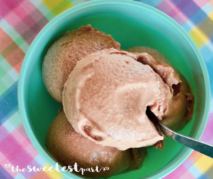 delicious chocolate homemade ice cream in a bowl