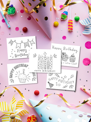 Fun Birthday Card Printables to Color