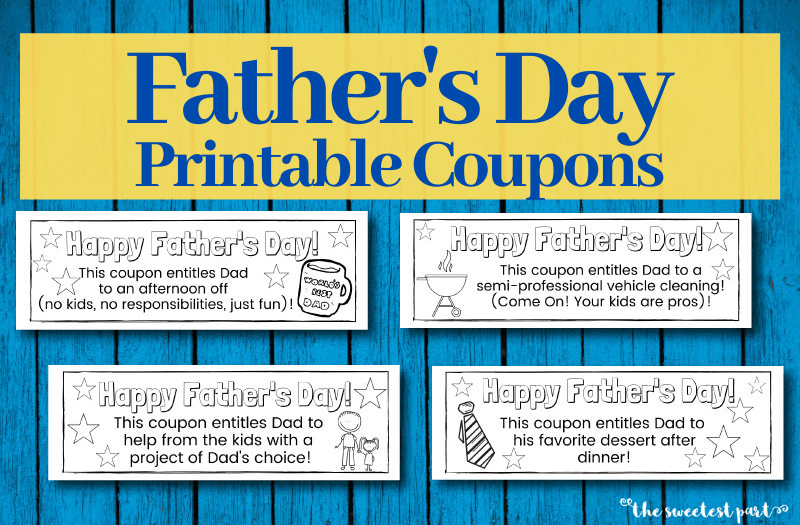 Fun Printable Father’s Day Coupons (That Kids Can Color)!