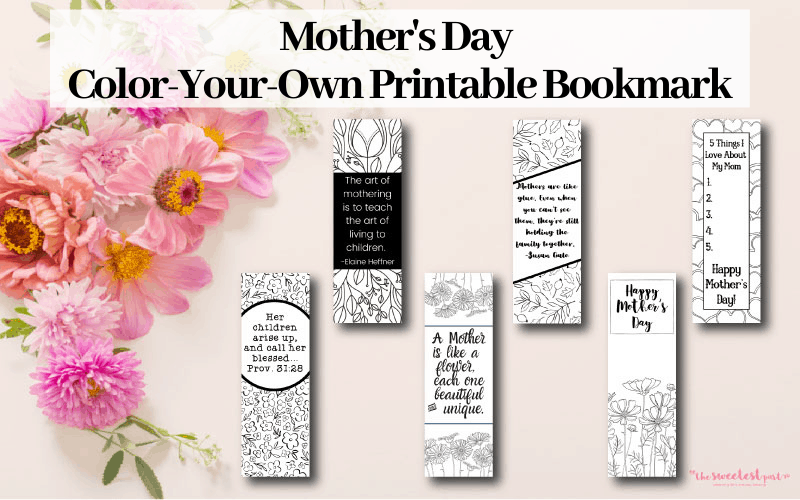 Mother’s Day Printable Bookmarks to Color